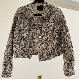Sanctuary Snake Skin Stretch Denim Jacket
